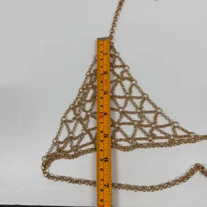 Gold Tone Geometric Chain Link Body Jewelry Halter Top Festival Rave Wear thumbnail 6