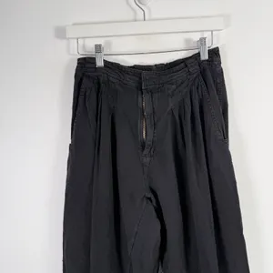 Free People Lotta Love Cotton Trousers Black Pleated Relaxed Boho Womens 2 thumbnail 3