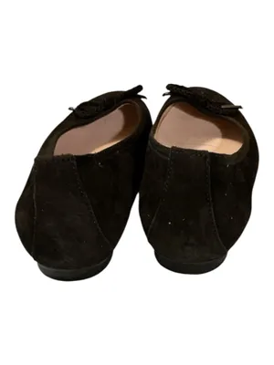 Paul Green Austria Black Suede Ballet Flats Bow Accent UK 7 US 9.5 thumbnail 4