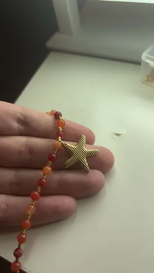 Handmade beaded necklace with starfish pendant thumbnail 2