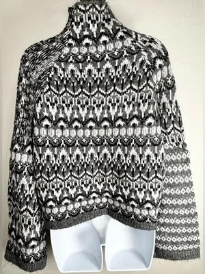 Steve Madden Indie Sweater Fair Isle Mock Neck Size Small thumbnail 7