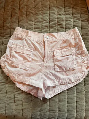 Urban Outfitters Blush Pink Utility Cargo Dolphin Hem Shorts Size Small thumbnail 2