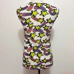 ASO Hannah Montana Y2K Lux Shooting Star Rainbow T-Shirt M White Neon Graphic thumbnail 6