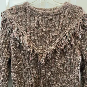 FINAL MARKDOWN Rochelle California fringed sweater small Brown thumbnail 2