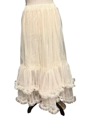 Cider NWT Voluminous mid Rise Layered Tulle Ruffle Hem Maxi Skirt whimsy fairy thumbnail 1