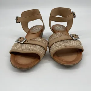 Miz Mooz Leather and Raffia‎ Heeled Sandals Chaise Sand Size EU 39 US 8.5 thumbnail 4