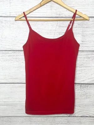 No Boundaries Red Spaghetti Strap Tank Top with Built In Shelf Bra Size Medium thumbnail 9