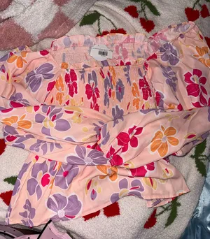 Long off the shoulder shirt Pink thumbnail 1