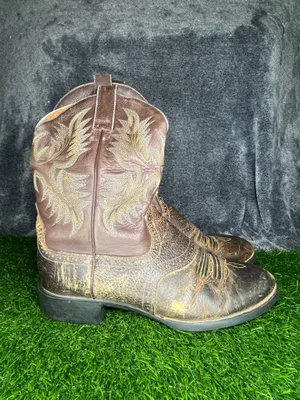 Ariat Western Cowboy Boots Mens 11.5 D Brown Leather Square Toe Pull On thumbnail 3