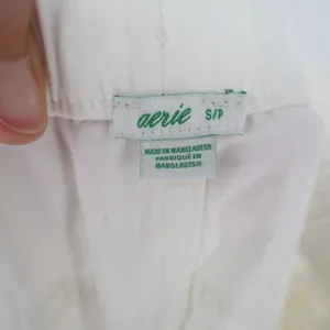 Aerie Cream Distressed Cotton Pull On Jogger Pants Small Off White thumbnail 2