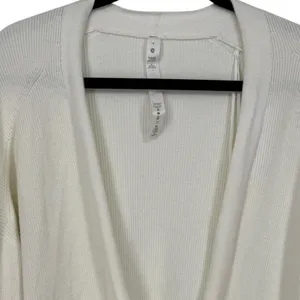 Lululemon Women's Side Slit Sweater Wrap Open Front Cardigan Ribbed Knit Size 4 thumbnail 6