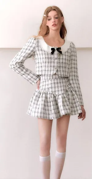 Kendall + Kylie NWT Generation K Black & white tweed skirt. thumbnail 1