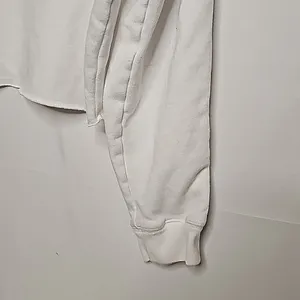 PINK Victoria's Secret hooded hoodie cropped crop white sweatshirt tied on arms M thumbnail 4