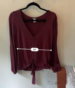 Venus Tie-Front Button-Up Boho Top 🖤 thumbnail 8