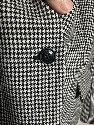 NEW Banana Republic Black White Houndstooth Cropped Blazer Classic Preppy Size 4 thumbnail 8