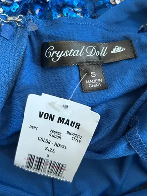 NWT Crystal Doll Blue Sequin One Shoulder Sleeveless‎ Wave Mini Dress Size Small thumbnail 4