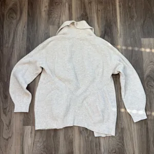 A New Day Target Cream Ribbed Knit Cardigan Long Sleeve Pockets Cotton Small thumbnail 3