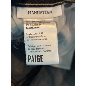 Paige Manhattan Bootcut Jeans Dark Wash Denim Size 26 Made in USA Slim Flare thumbnail 2