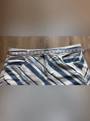 Women’s Blue and White Striped‎ Denim Skirt thumbnail 2