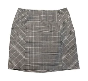 NWOT H&M Women Mini Skirt Black White Houndstooth Size 0 Petite Lined Plaid thumbnail 1