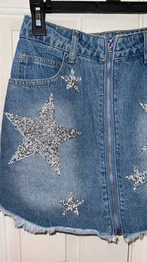 Denim Zip Front Skirt thumbnail 3
