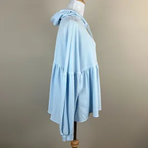 Aerie Peplum Hoodie Sweatshirt‎ Small Blue Balloon Sleeve Babydoll Oversized S thumbnail 8