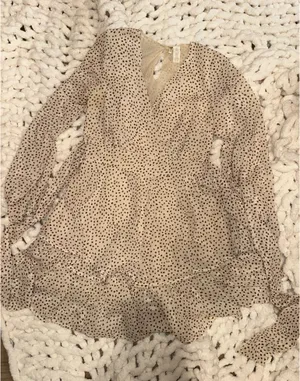 Japna Brown short polka dot ruffle dress thumbnail 1