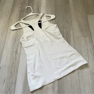 Beyond Yoga Tank Top caged v neck womens White (medium) activewear workout gym thumbnail 4