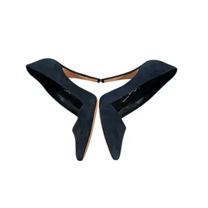 Alice + Olivia Stacey Bendet blue suede leather heels pumps 39.5 or 9 thumbnail 4