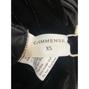 NEW Commense Black Velvet Velour Long Sleeve 1/4 Zip Polo Mini Dress Size XS thumbnail 3