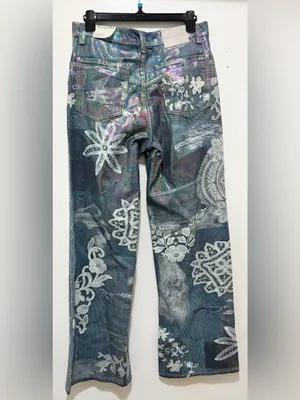 Free People We The Free Tinsley Printed High-Rise Illusions Jeans Sz.27 NWT thumbnail 6