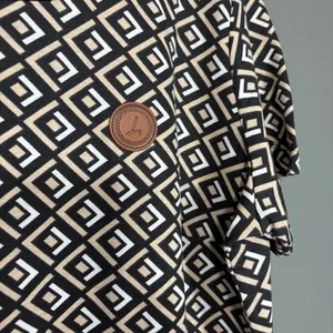 Collection L T-Shirt Dress Black & Tan Geometric Casual - Women's Plus Size 14 thumbnail 3