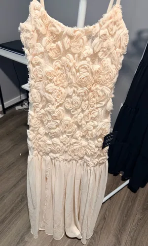 Lulus Cream Floral Dress thumbnail 1