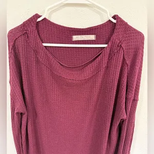 Free People We The Free North Shore Thermal Top Burgundy XS thumbnail 5