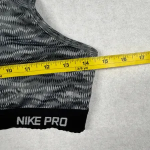 Nike Pro Dri-FIT Sports Bra Women’s Medium Gray Black Print Racerback thumbnail 5
