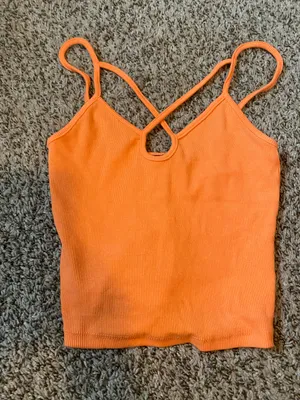 Zara orange crop top thumbnail 1