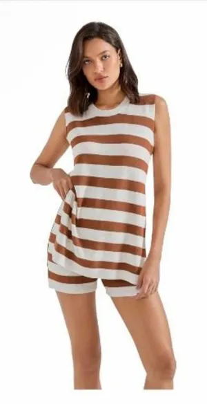2 Piece Sleeveless Lounge Set size M Brown Size M thumbnail 1