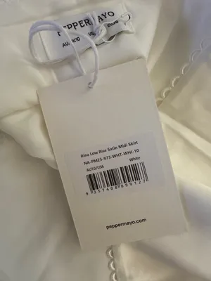 Peppermayo White Satin Midi Skirt - Rina Low Rise size 6 thumbnail 2