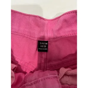 SHEIN Pink Wide Leg Jeans High Waist Frayed‎ Hem Raw Edge Size 25 Cotton thumbnail 7