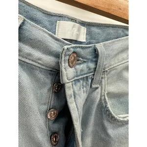 7 For All‎ Mankind Easy Straight Button Fly Light Wash Blue Jeans Womens Size 25 thumbnail 8