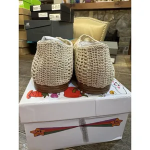 New Jeffrey Campbell Nantucket Knit Crochet Flats in Cream Ivory Womens Size 10M thumbnail 5