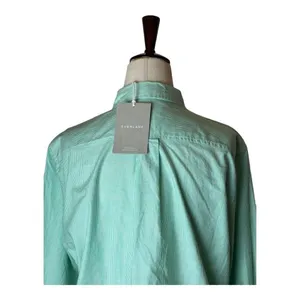 Everlane Button Down Women 4 Green White Stripe NWT Cotton Relaxed Oxford Shirt thumbnail 7