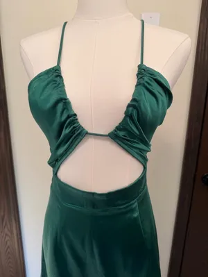 Princess Polly green ruched neck cutout mini dress thumbnail 2