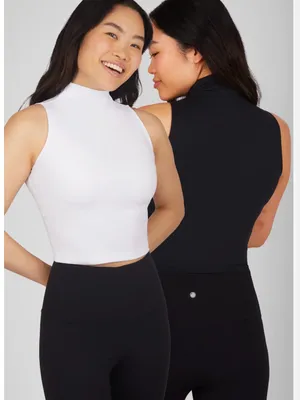 Yogalicious Zenly Evelyn Mock Crop Tank 2-pack - black/white - XS thumbnail 2