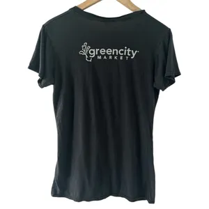 Jericho Bamboo Eat Locals Graphic Tee Large Gray Sustainable Farm Girl Foodie thumbnail 2