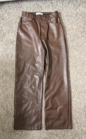 Abercrombie High-Rise Leather Pants thumbnail 3