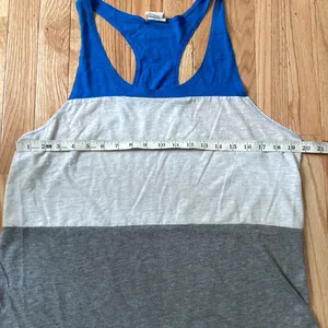 PINK Victoria's Secret Shirt Womens Large Blue White Tank Top Logo Ladies thumbnail 2