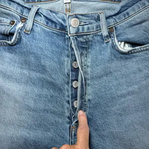AGOLDE Nico High Rise Slim Jeans Womens 28 Blue Button-Fly Denim Distressed thumbnail 3