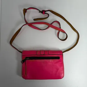 Patricia Nash Torri Hot Pink Leather Small Crossbody Purse Bag Distressed Wallet thumbnail 4
