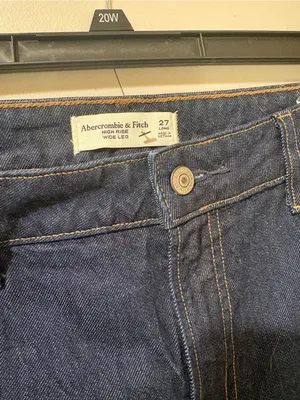 Abercrombie & Fitch Curve Love High Rise Wide Leg Trouser Jean size 27 Long thumbnail 8